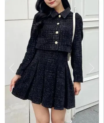안미르 anmile 라메 트위드 자켓 스커트 셋업