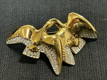 NINA RICCI 니나리치 브로치 [ 쌍으로 된 기러기 ] 골드 컬러