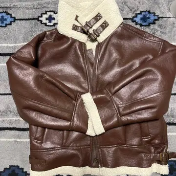 INGNI 브라운 보아 자켓 합성 피혁