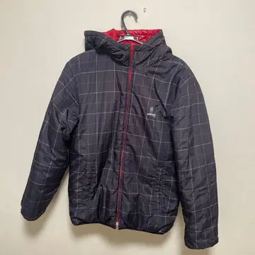 네이비/레드 체크 무늬 다운 자켓 다운 archive