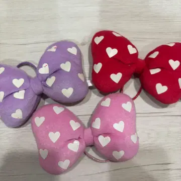 디즈니 미니 하트 무늬 리본 머리끈 3개 세트