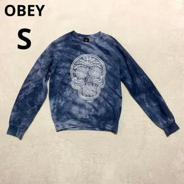 [ OBEY ] 타이다이 스컬 맨투맨 속기모
