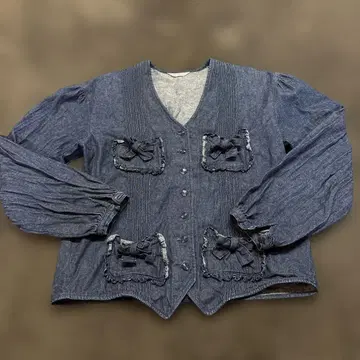 KANEKO ISAO 다크 데님 V넥 자켓