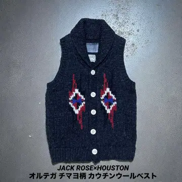 잭 로즈 x 휴스턴 오르테가 치마요 패턴 카우친 울 베스트 블랙 M