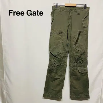 프리 게이트 M 사이즈 카고 팬츠 워크 스트레이트 실루엣 포켓