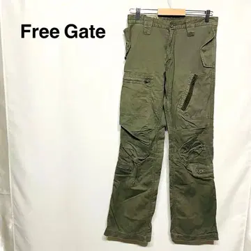 프리 게이트 M 사이즈 카고 팬츠 워크 스트레이트 실루엣 포켓