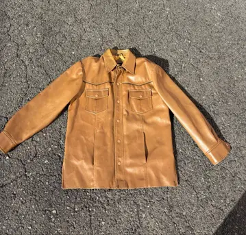 아메카지 브라운 레더 재킷