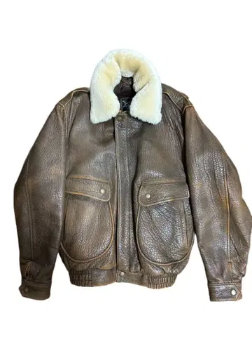 90s 플라이트 자켓 천연 가죽 A2 타입 빈티지