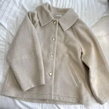 시마무라 코트 아우터 하트 버튼