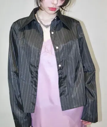igi 블랙 라이트 셔츠 자켓 핑크 버튼