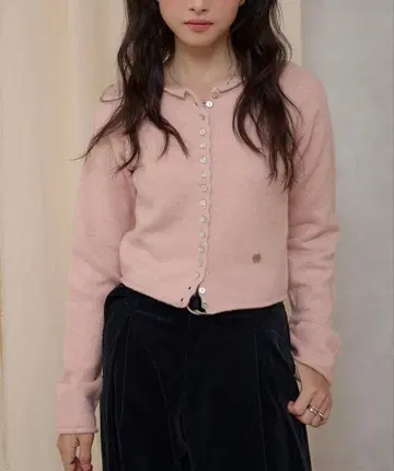 숏 기장 니트 버튼 가디건 MUHET