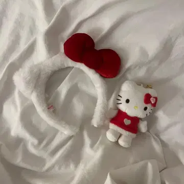 헬로키티 머리띠 봉제 인형 세트