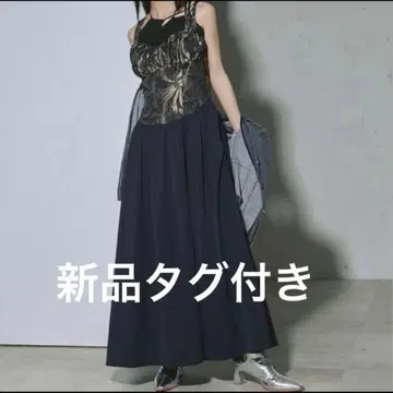 새상품 Ezick Back design 자카드 절개 플레어 원피스