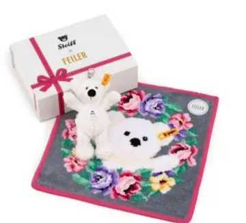 일본 니혼바시 미츠코시 한정판 손수건 슈타이프 테디베어 앤 페이러