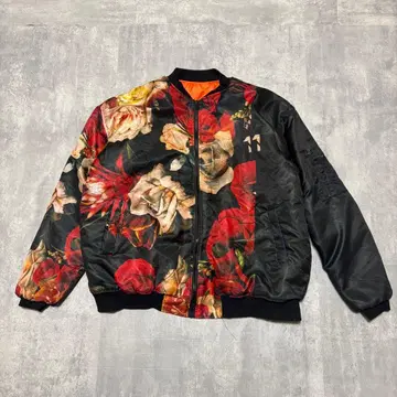 00s y2k MA-1 장미 꽃무늬 봄버 자켓 퀼팅