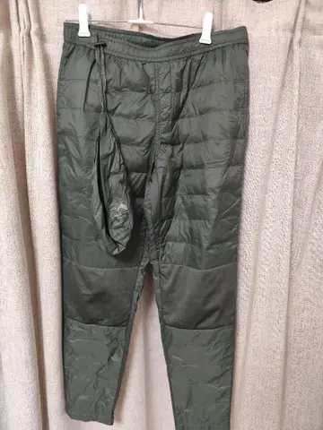 워크맨 워셔블 다운 팬츠 방풍 방한 웜 팬츠 다크 그린 수납 봉투 포함