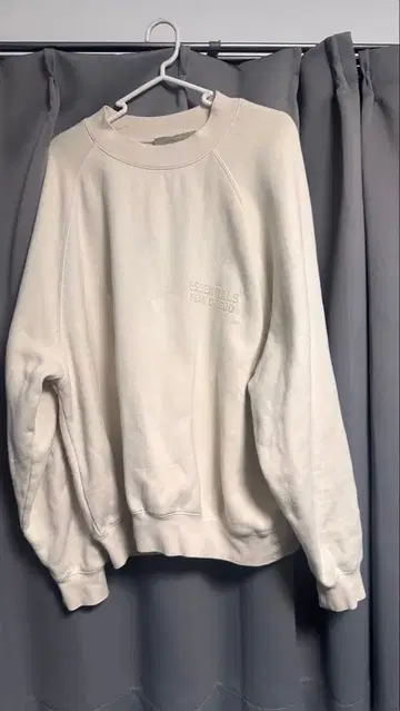 USA 구제 의류 피어 오브 갓 로고 맨투맨 베이지