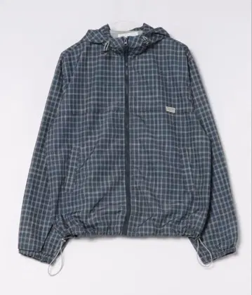 체크 나일론 테크 블루종 자켓 파랑