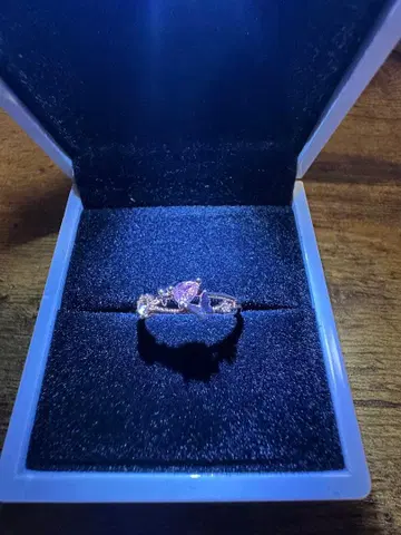 핑크 꽃 모티브 반지