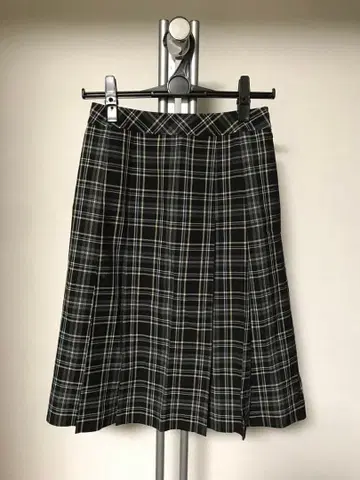 월드 CORDIER 체크 무늬 플리츠 스커트 무릎 기장 38