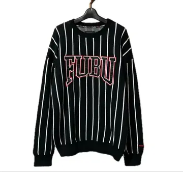 [ FUBU ] 니트 남성용 스웨터 크루넥 스트라이프 XL