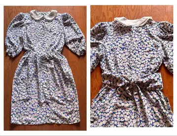 70s 80s 구제 의류 프랑스 유럽 앤티크 빈티지 꽃무늬 원피스