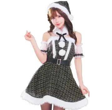 블랙 산타 코스프레 의상 클리어 스톤