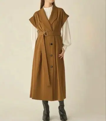 snidel 카멜 롱베스트 원피스