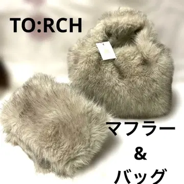 TO:RCH 프리미엄 인조 모피 머플러&백 세트