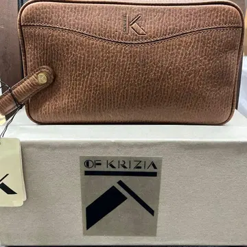 KRIZIA 브라운 가죽 클러치백