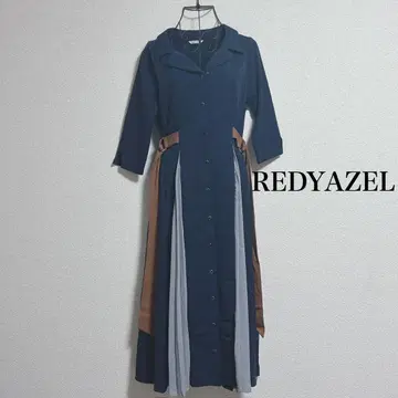 REDYAZEL 원피스 파랑 블루 네이비 네이비 벨트 봄/여름/가을 S