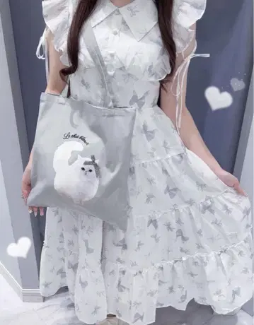 evelyn 오리지널 리본 무늬 OP 아이스 블루 원피스 IBL IGY