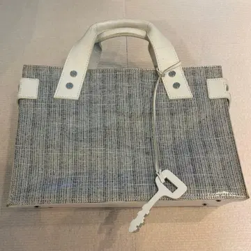 사만다 타바사 뉴욕 트위드 패턴 비닐 토트백