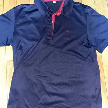 요코스카 학원 피케 셔츠 네이비