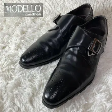 새상품급 모데로 마드라스 비지 스트랩 가죽 신발 25.5
