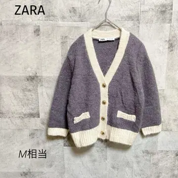 ZARA 자라 [ M ] 가디건 숏 기장 그레이 울 알파카 7부 소매