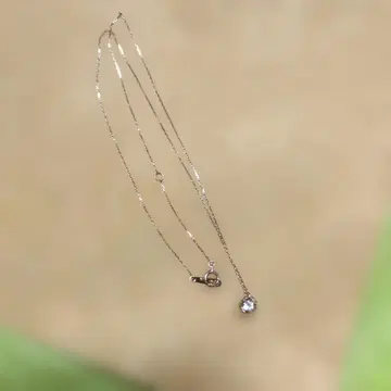 K10 핑크 골드 체인 스톤 목걸이