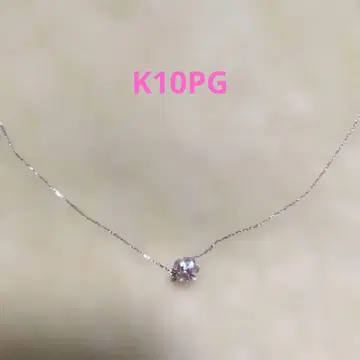 K10 핑크 골드 체인 스톤 목걸이