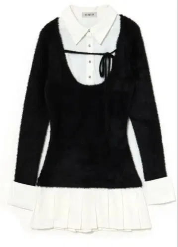 bubbles 레이어드 플리츠 니트 원피스