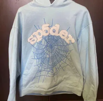 sp5der 스카이블루 후드티