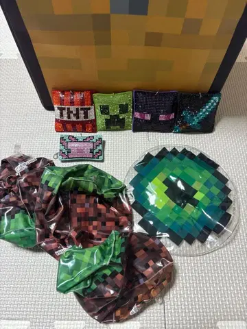 Minecraft 비즈 아트 키링 5개 세트 덤 포함