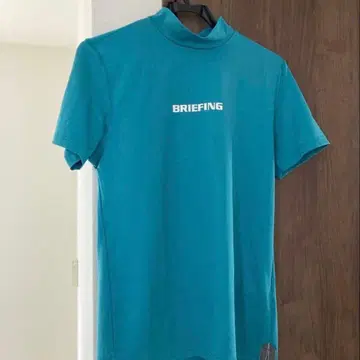 BRIEFING 터콰이즈 S 사이즈 반팔 모크넥 셔츠 미사용