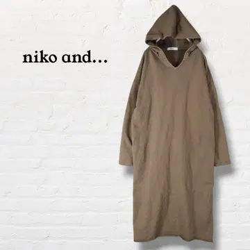 니코앤드 롱 기장 후드티 후디 [ L ] 브라운