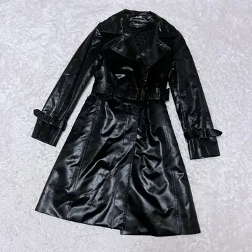 이네드 INED 코트 인조 가죽 라이너 포함 벨트 포함 블랙