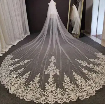 롱 베일 [ 화이트 ] 베일다운 웨딩