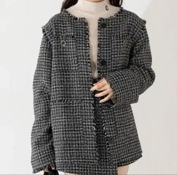 Chico [2WAY] 트위드 프린지 자켓