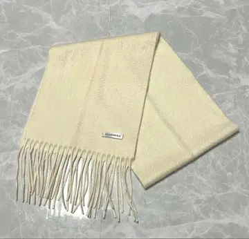 캐시미어 100% 머플러 베이지 계열 프린지