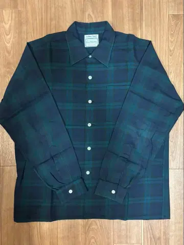 60s Hathaway 블랙워치 코튼 울 셔츠