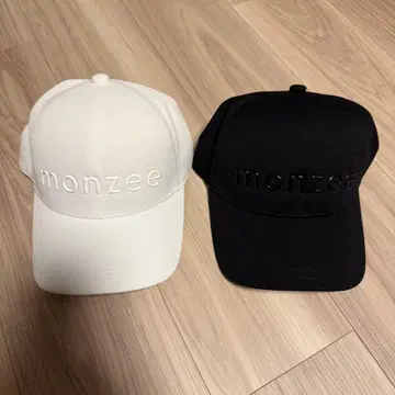 monzee 캡 화이트 블랙 2종 세트 [미사용 새상품]