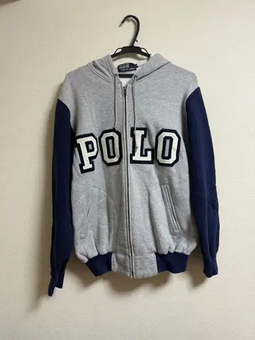 POLO 그레이 네이비 집업 후드티